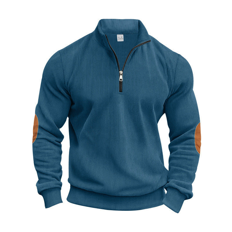 Men's sporty sweater with stand-up collar and zipper Mune Fashion