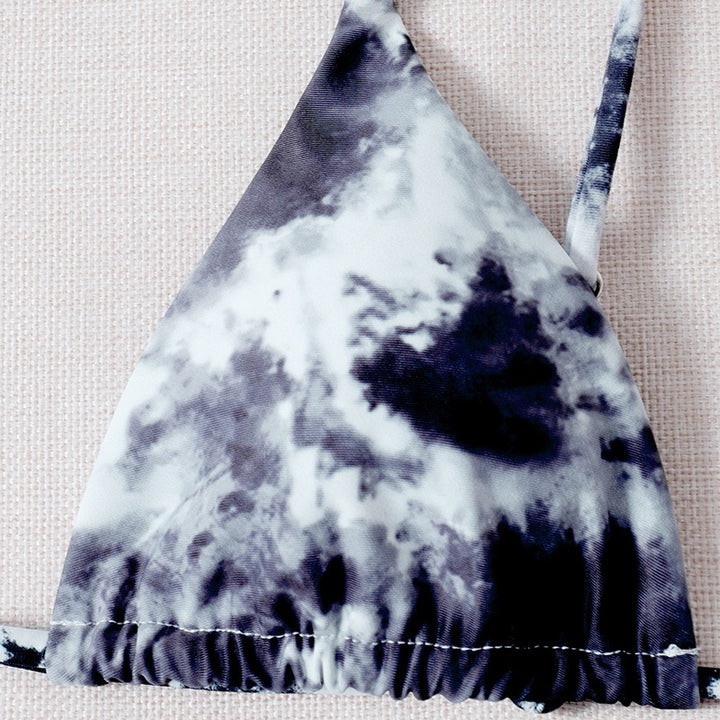 Women's Triangle Bikini with adjustable straps and stylish tie-dye pattern Mune Fashion