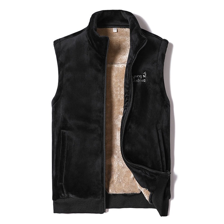 Men's velvety thermal fleece vest with teddy lining and stand-up collar Mune Fashion