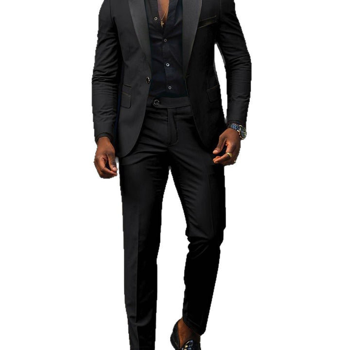 Men's narrow cut tuxedo with satin lapels and slim-fit trousers Mune Fashion