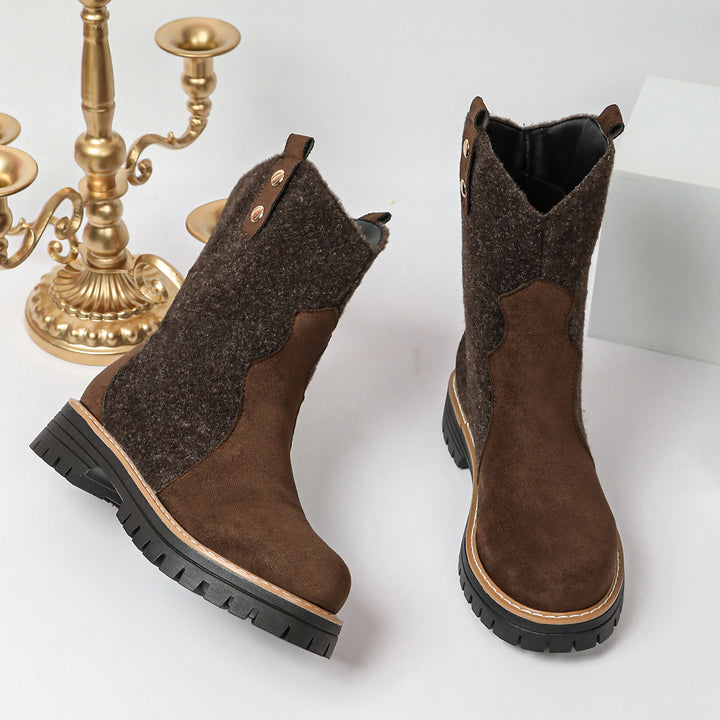 Women Cozy Winter Boots with Fleece Details Mune Fashion