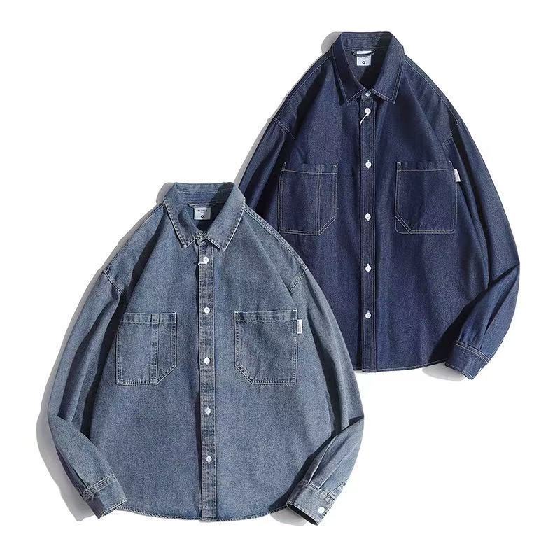 Unisex Boxy Denim Overshirt with patch chest pockets and rounded hem Mune Fashion