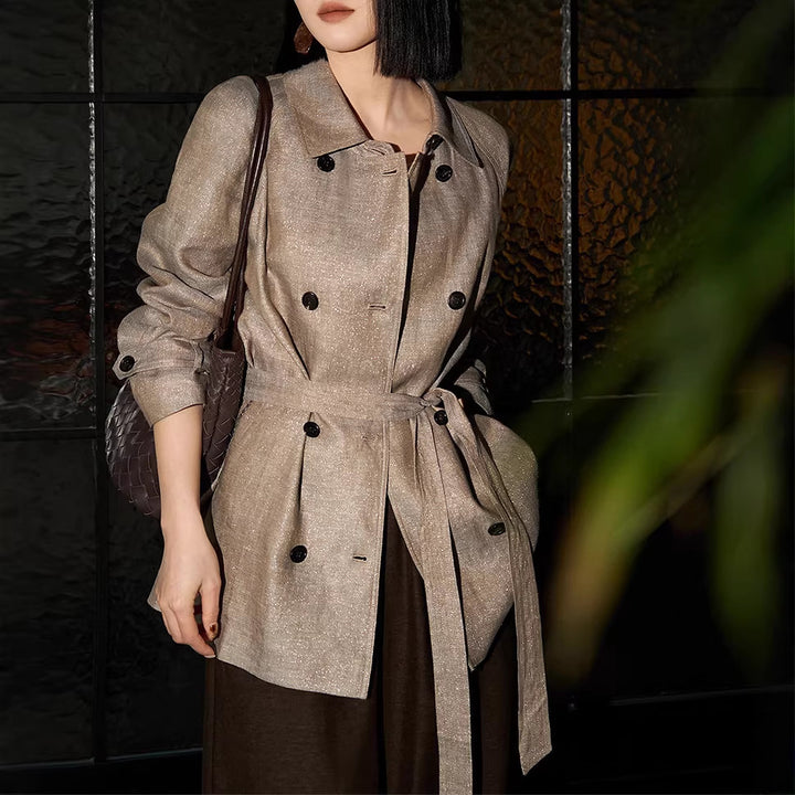 Women Elegant and Timeless Trench Coat Mune Fashion