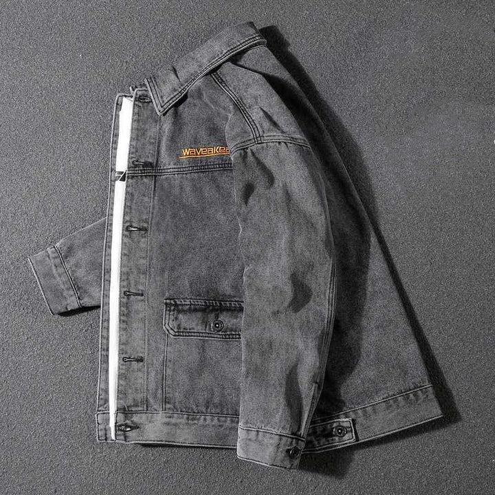 Men's Casual Denim Jacket with Fashionable Accents Mune Fashion