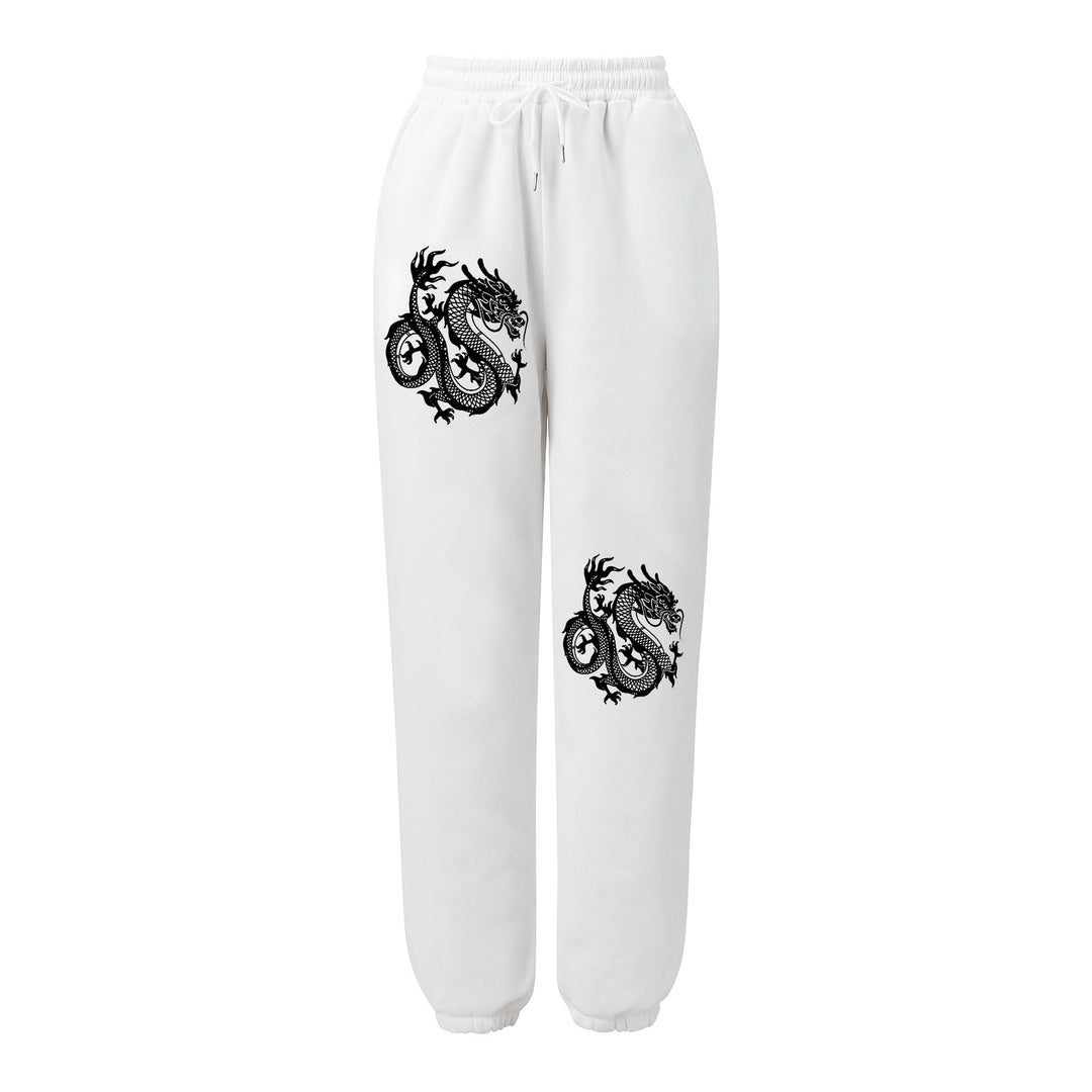Women's high-waisted jogging pants with side statement print and elastic waistband Mune Fashion