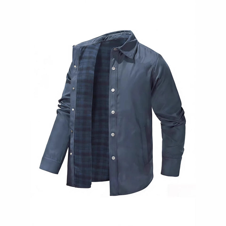 Men's lightweight transitional jacket with modern check pattern