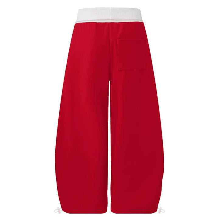 Women's Wide Palazzo Jogging Pants with High Comfort Waistband, Side Text Print and Adjustable Hem Mune Fashion