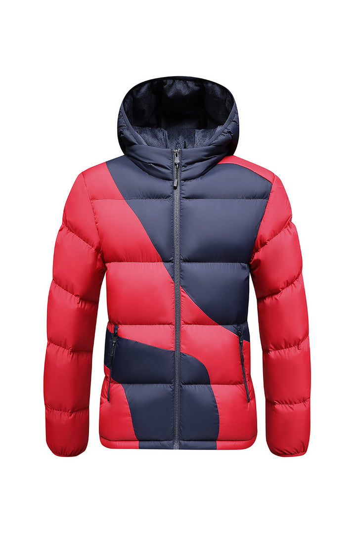 Men's quilted jacket with contrasting panels, hood, and thermal synthetic filling Mune Fashion
