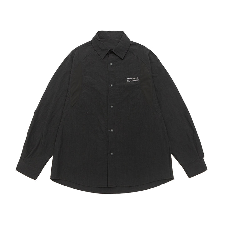 Unisex Light Overshirt in Coach Style with Shirt Collar and Chest Print Mune Fashion