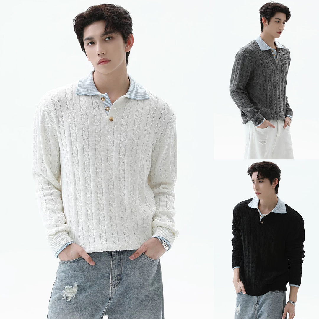Men's Fashionable Knit Sweater with Textured Design Mune Fashion