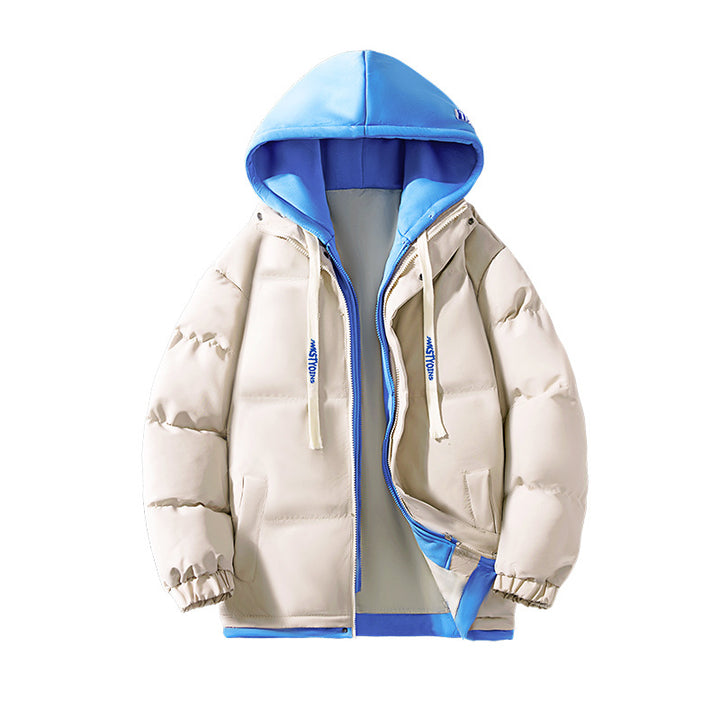Women's two-layer quilted hooded jacket with contrasting hood, drawstring and elastic cuffs Mune Fashion