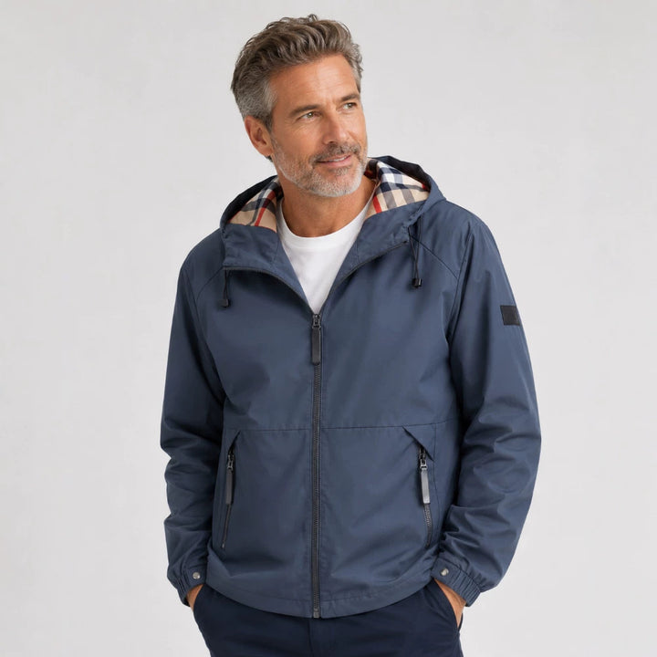 Men's Waterproof Transitional Jacket with Adjustable Hood Closure Mune Fashion