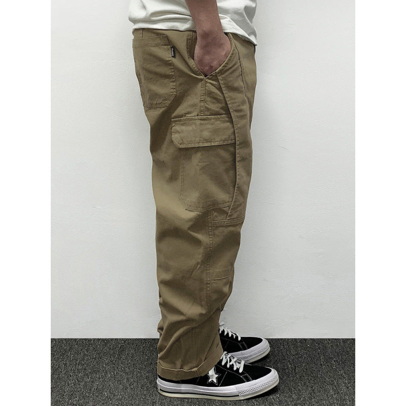 Men's Casual Baggy Cargo Pants with Knee Inserts, Multi-Pockets and Workwear Details Mune Fashion