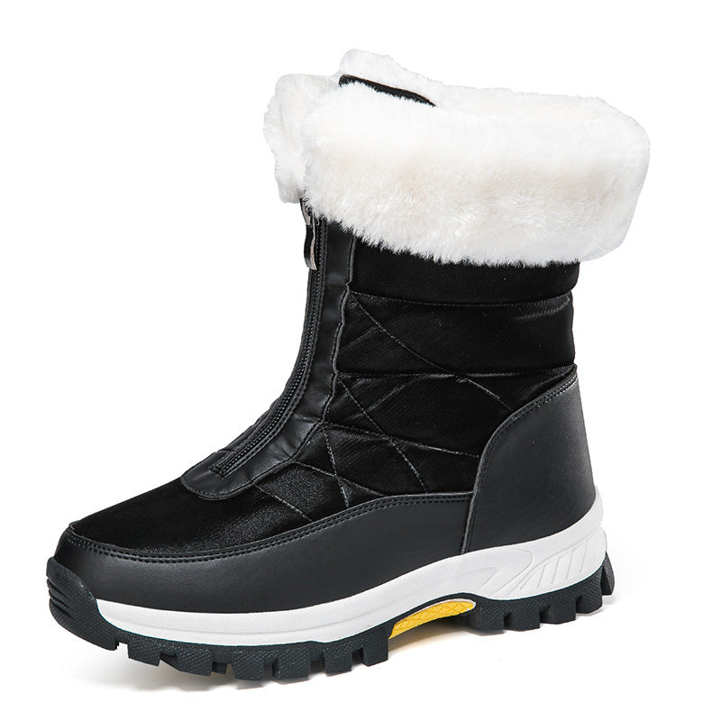 Women's Insulated Thermal Winter Boots with Zipper and Non-Slip Tread Sole Mune Fashion