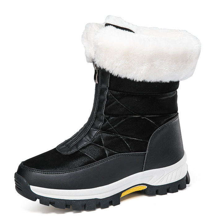 Women's Insulated Thermal Winter Boots with Zipper and Non-Slip Tread Sole Mune Fashion