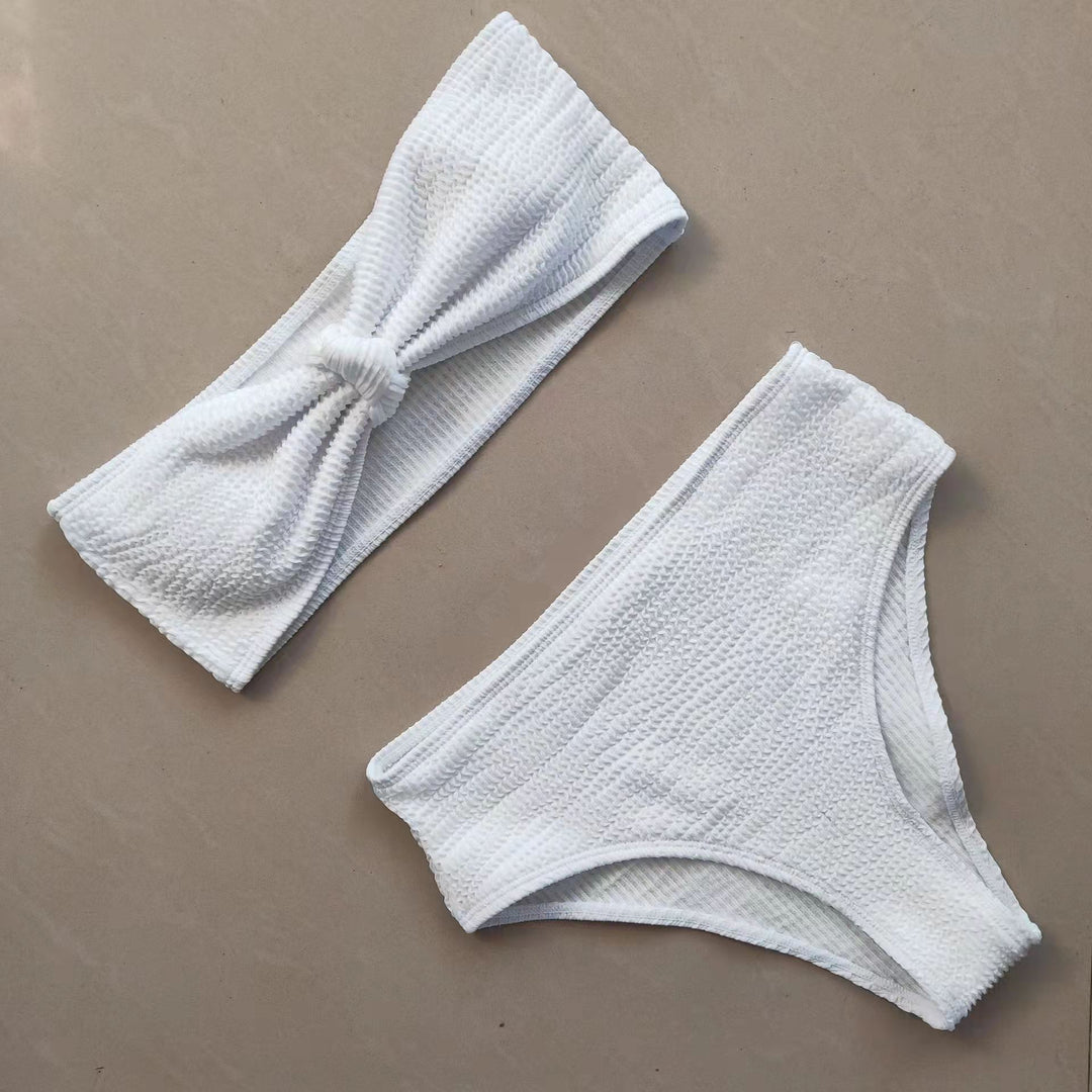 Women's bandeau bikini set with knot-free top and comfortable bottoms Mune Fashion