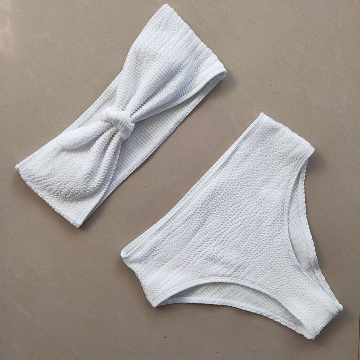 Women's bandeau bikini set with knot-free top and comfortable bottoms Mune Fashion