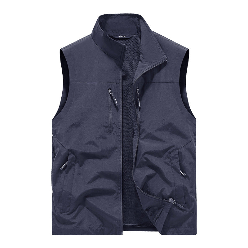 Men's Lightweight Outdoor Vest with Mesh Lining and Multifunction Pockets Mune Fashion