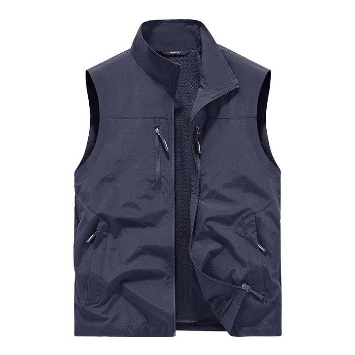 Men's Lightweight Outdoor Vest with Mesh Lining and Multifunction Pockets Mune Fashion