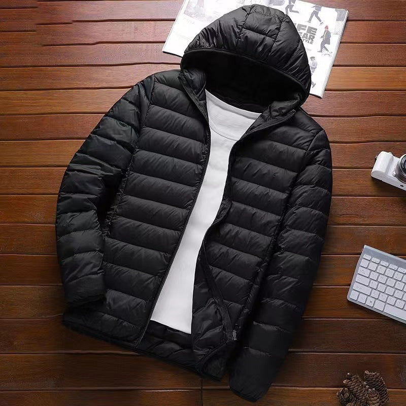 Men's Nan Ultra-Light Hooded Padded Jacket with Packing Function and Windproof Shell Mune Fashion