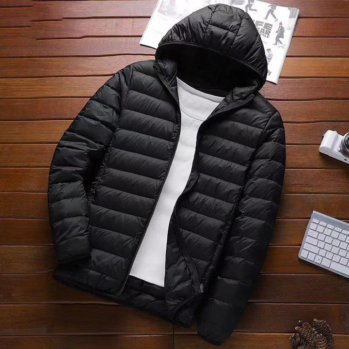 Men's Nan Ultra-Light Hooded Padded Jacket with Packing Function and Windproof Shell Mune Fashion