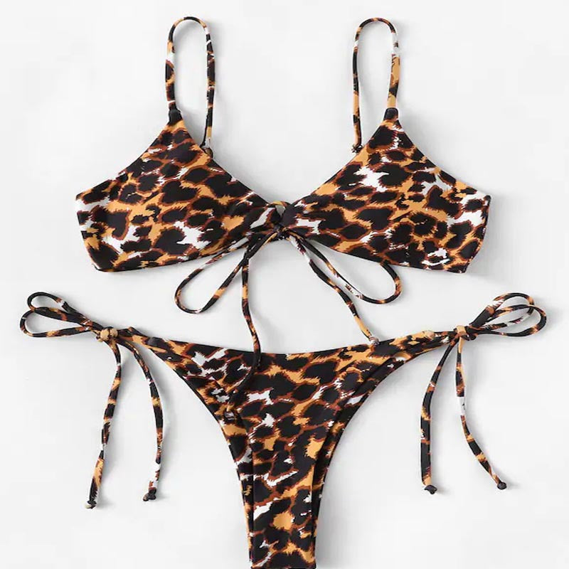 Women's Animal Print Triangle Bikini Mune Fashion