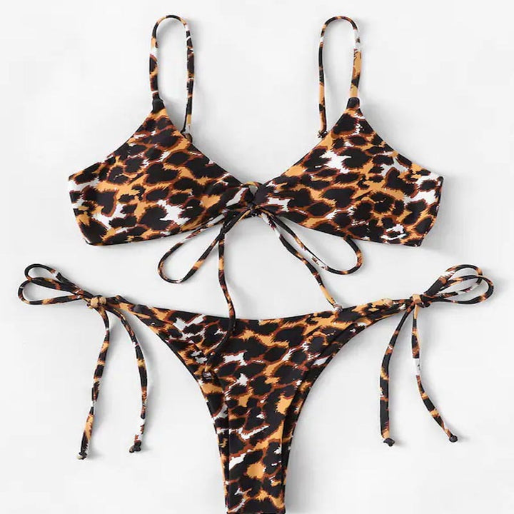Women's Animal Print Triangle Bikini Mune Fashion
