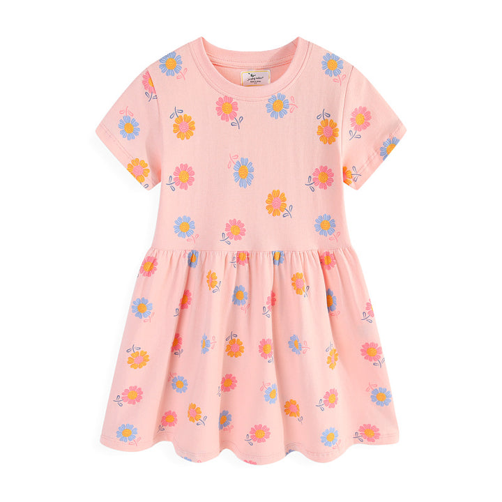 Girls summer dress with colorful flower pattern Mune Fashion