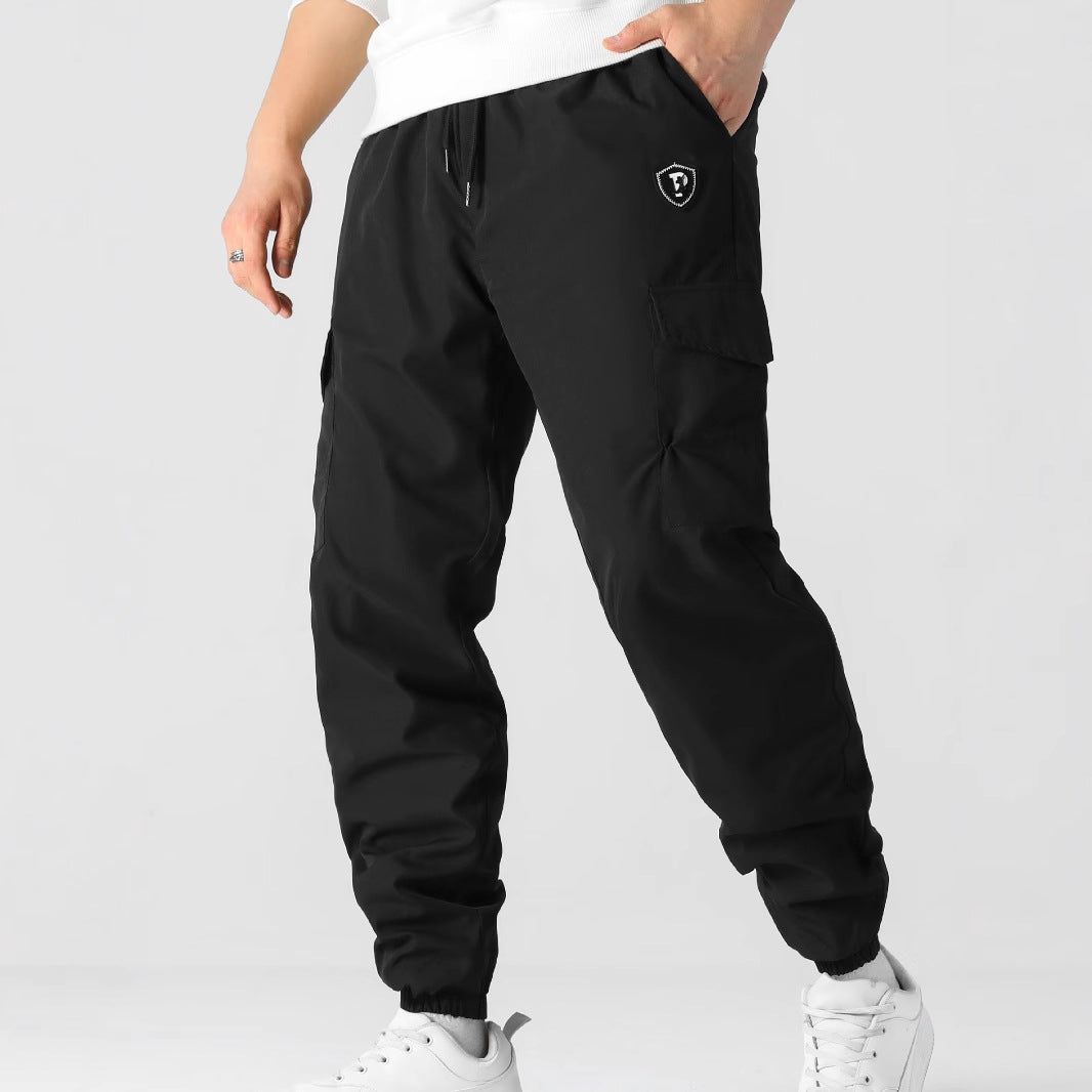 Men's utility cargo jogger pants with drawstring, elastic waistband & flap pockets Mune Fashion