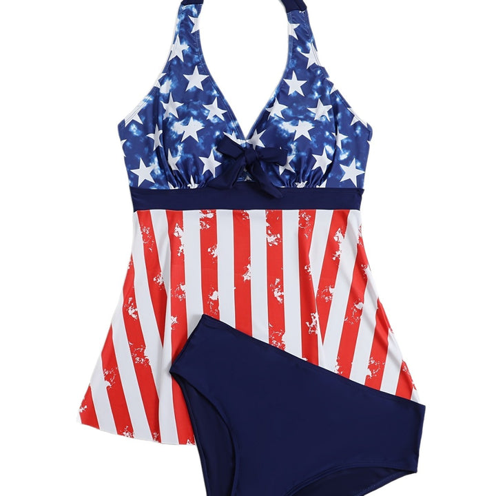 Women's swimsuit with fashionable star and stripe pattern Mune Fashion