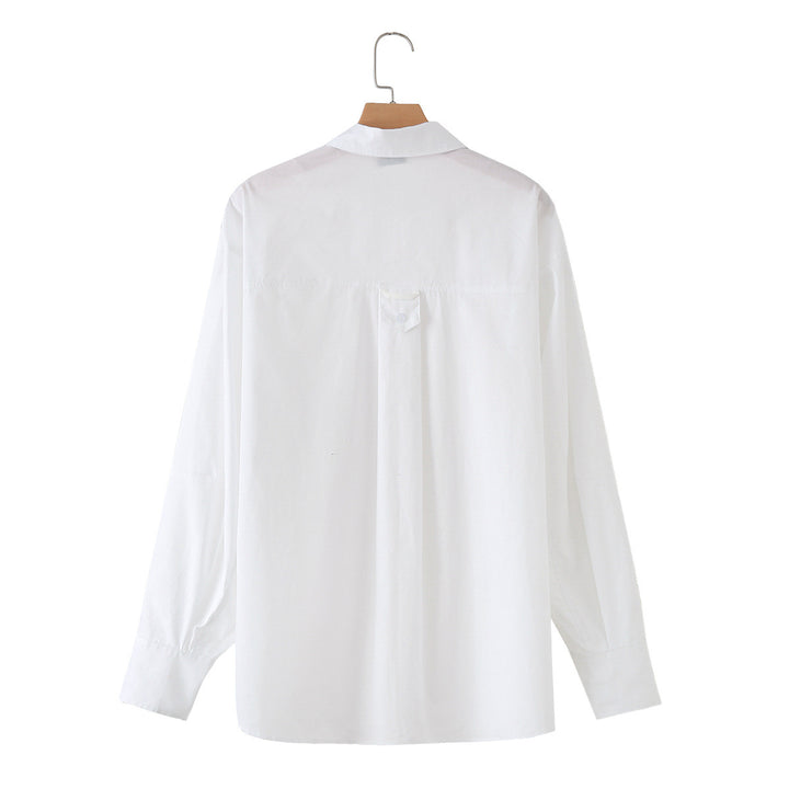 Women's Oversize Basics Blouse with boxy silhouette, shirt collar and chest pocket Mune Fashion