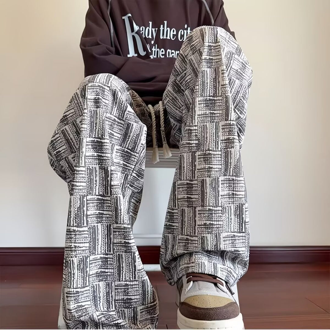 Women Casual Checkered Design Jogging Pants Mune Fashion