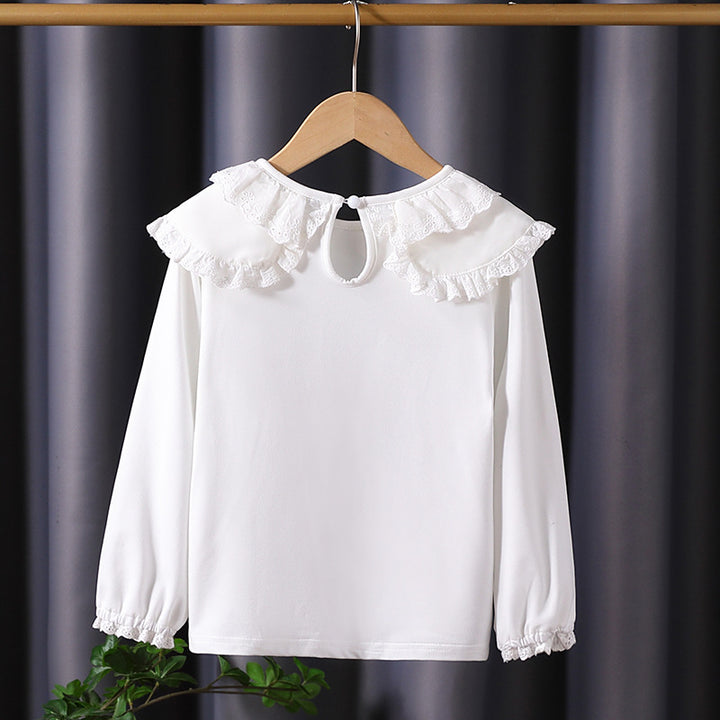Girl's blouse with romantic ruffle hem Mune Fashion
