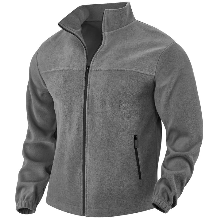 Men's fleece jacket with zipper, stand-up collar and zip pockets Mune Fashion