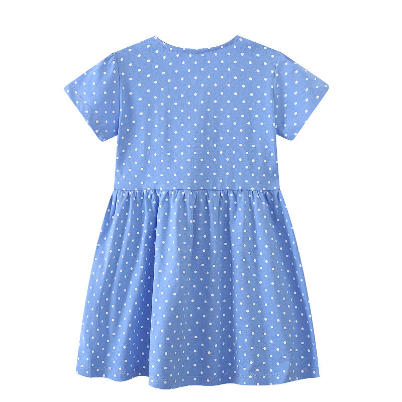 Girls summer dress with playful swan motif Mune Fashion