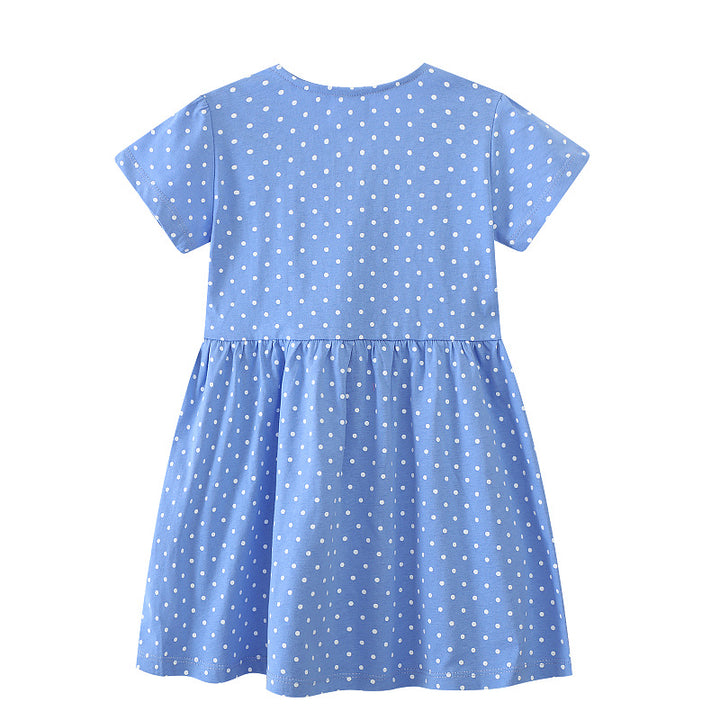 Girls summer dress with playful swan motif Mune Fashion