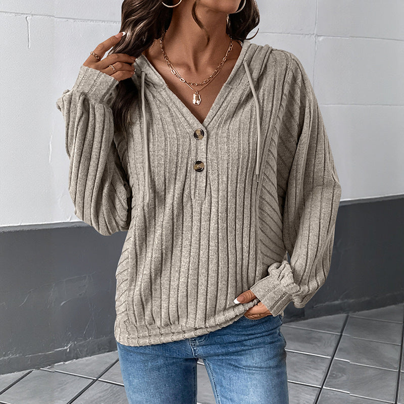 Women's Casual Knit Sweater with Button Details Mune Fashion
