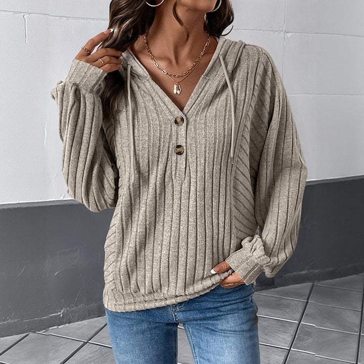 Women's Casual Knit Sweater with Button Details Mune Fashion