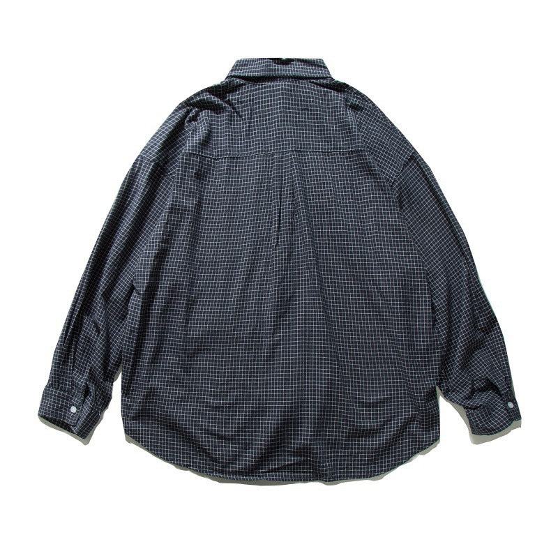 Men's Oversized Checkered Long Sleeve Shirt with Chest Pocket Mune Fashion