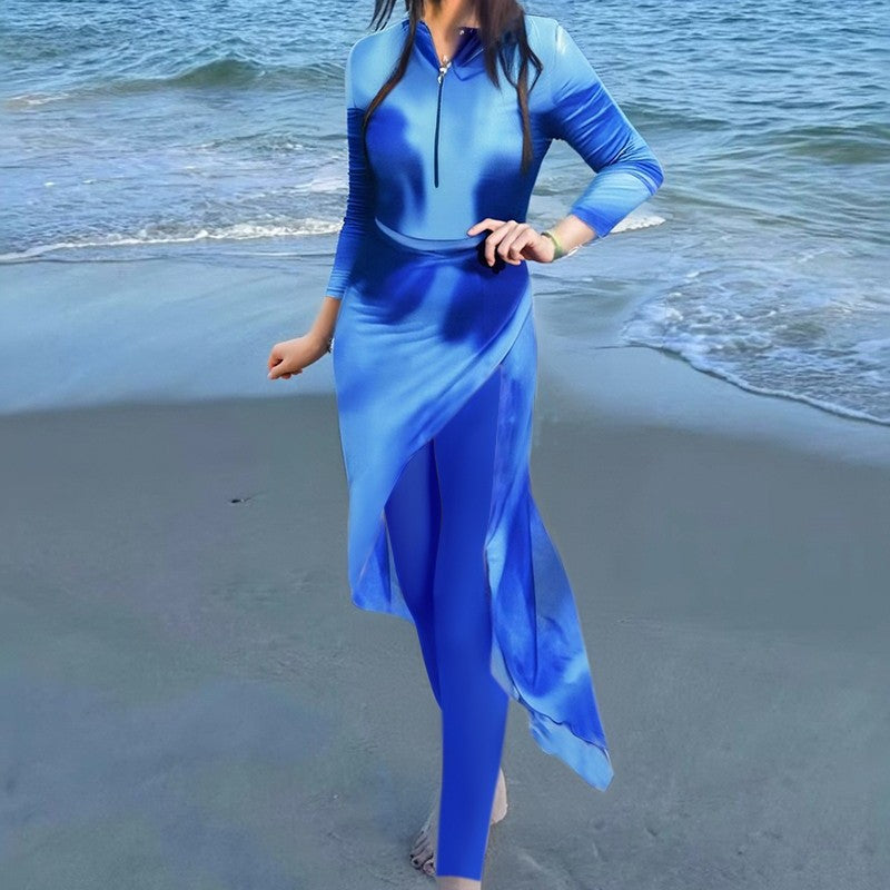 Women’s Sporty Beach Dress with Long Sleeves Mune Fashion