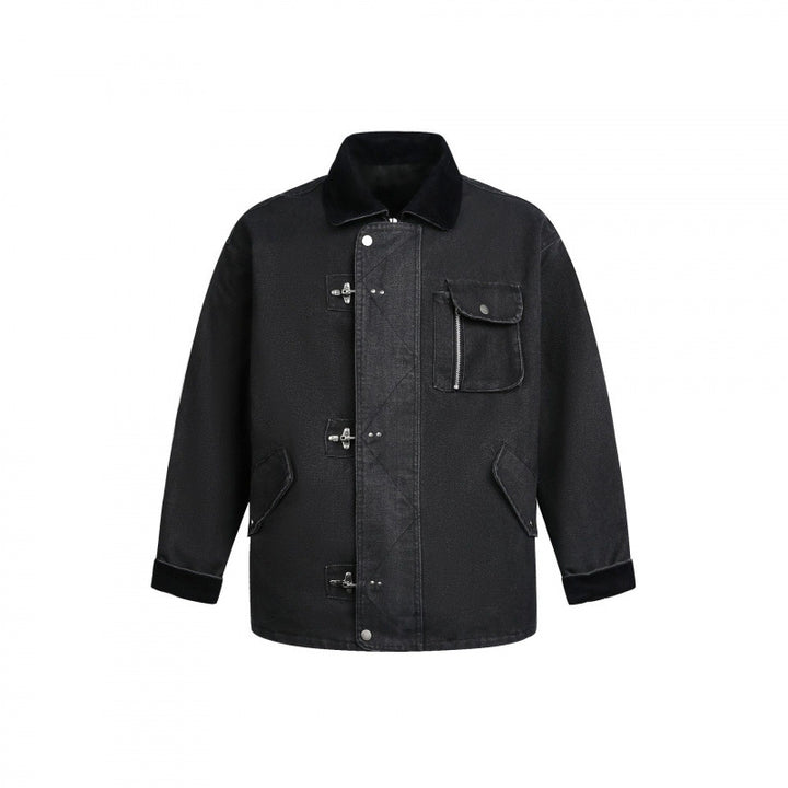 Men's utility jacket with toggle fastenings, cord collar, and multiple pockets Mune Fashion