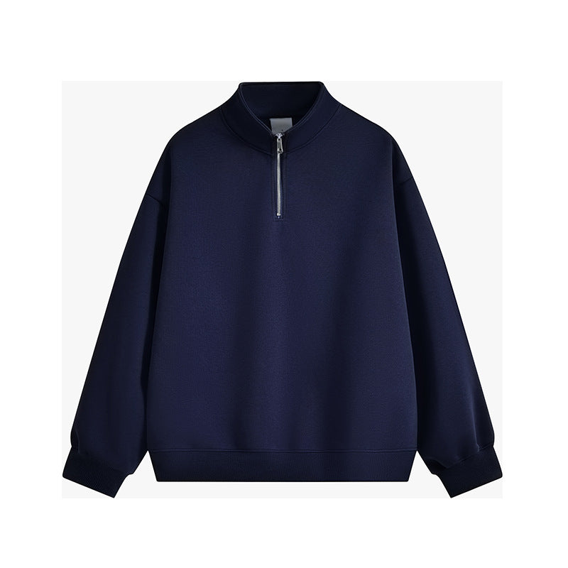 Unisex oversized half-zip sweatshirt with stand-up collar, ribbed cuffs, and soft fleece lining Mune Fashion