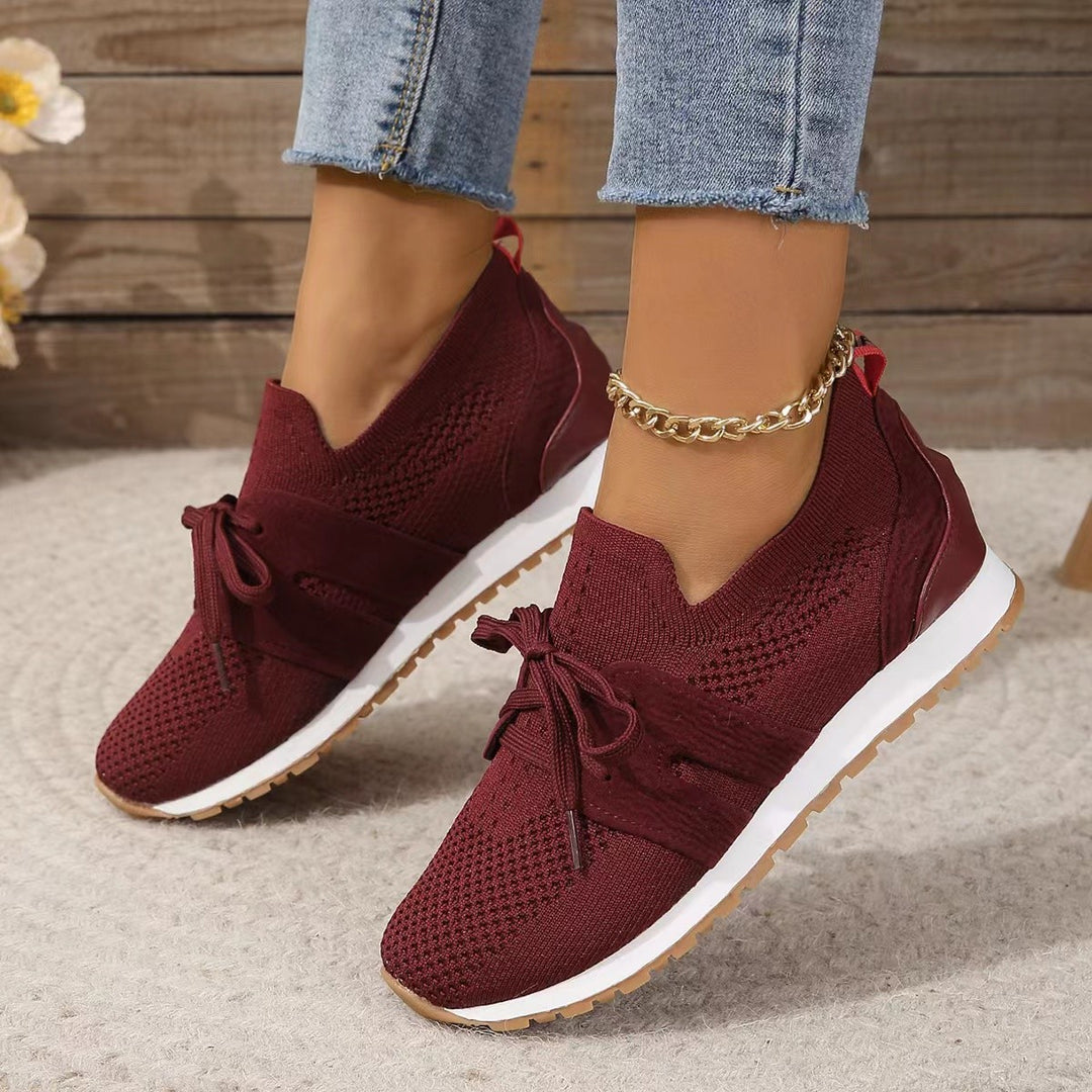 Women's lightweight knit sneakers with ergonomic memory insole and non-slip tread sole Mune Fashion