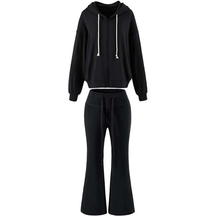 Women's Two-Piece Lounge Set with Zip Hoodie and Flared Jogging Pants Mune Fashion