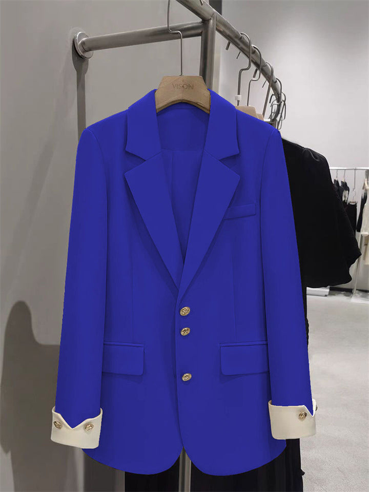 Women Elegant Blazer with Golden Button Details Mune Fashion