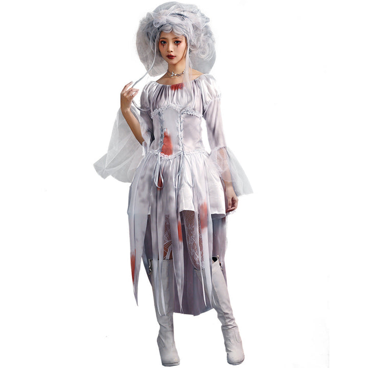Men's Creepy Ghost Costume with Stylish Hat and Torn Details Mune Fashion