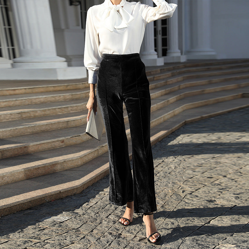 Ladies Elegant and Comfortable Velour Pants Mune Fashion