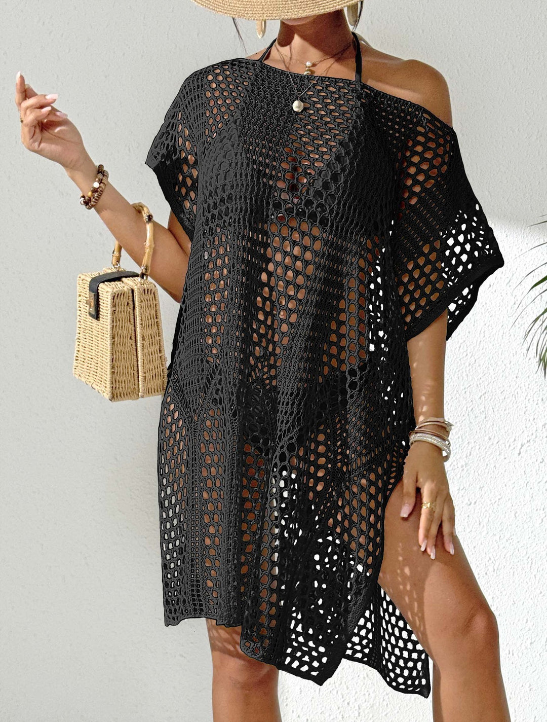 Women elegant crochet beach cover-up Mune Fashion