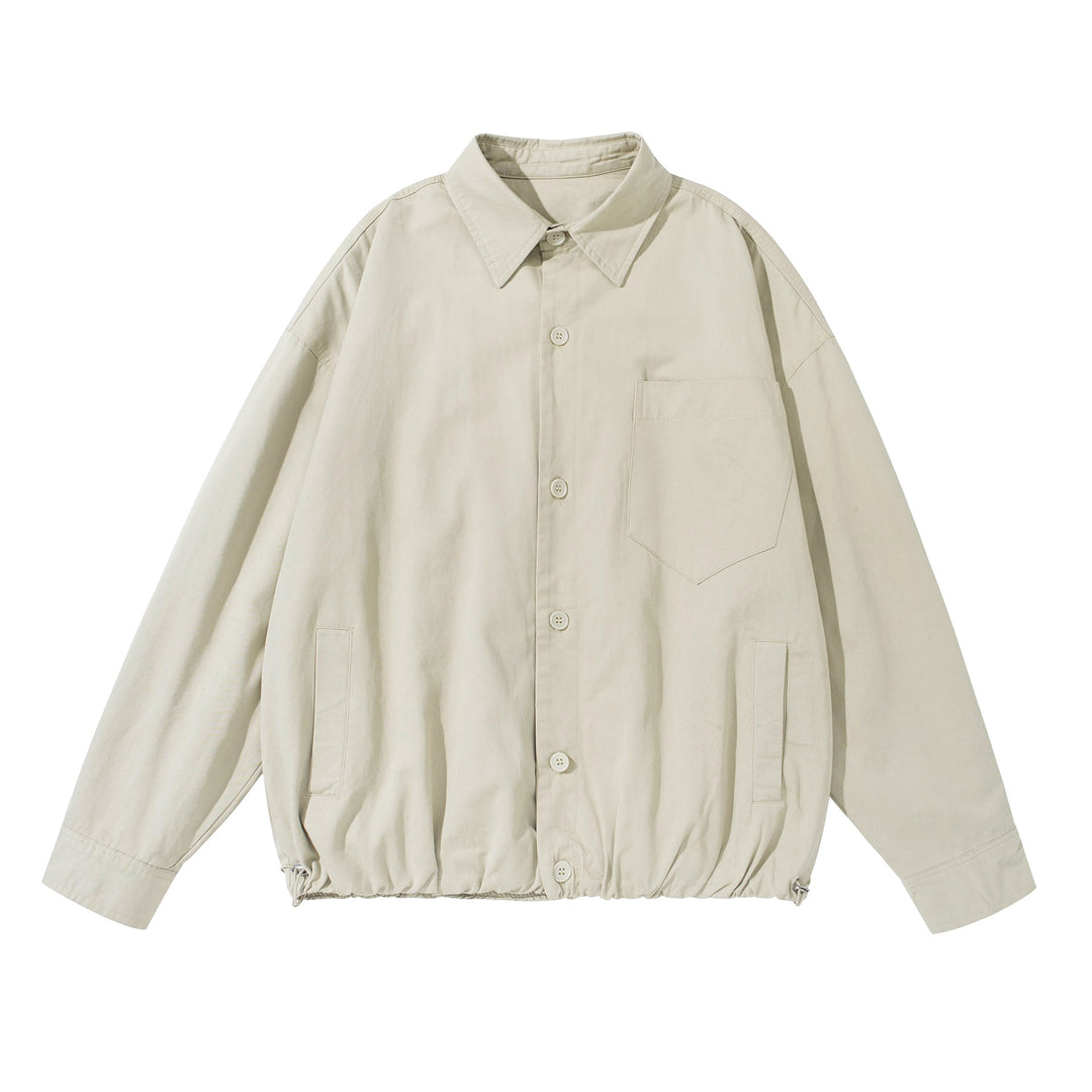 Unisex Loose fitting overshirt jacket made of cotton blend with drawstring hem and chest pocket Mune Fashion