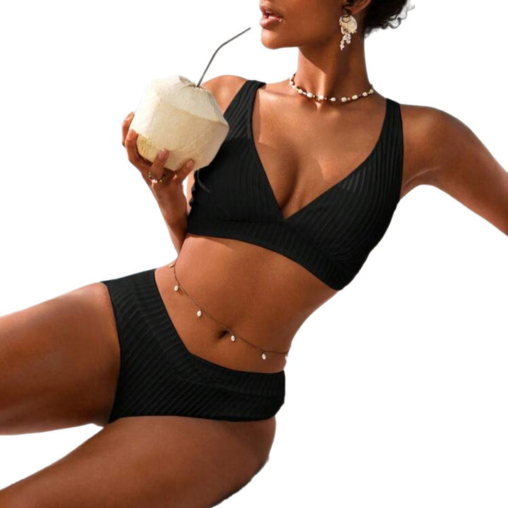 Women's Comfortable Bikini with Refined Ribbed Details Mune Fashion